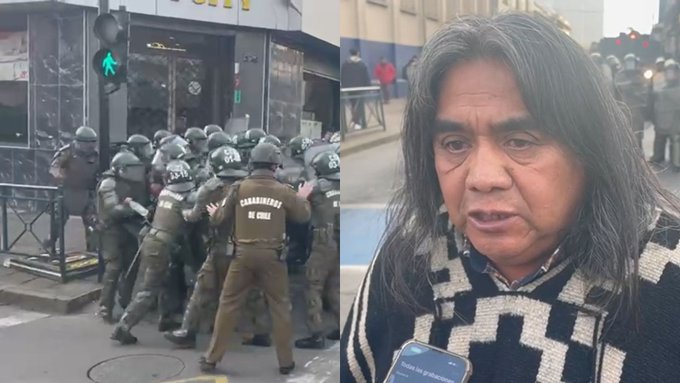 Lonco Víctor Queipul detenido afuera de Gendarmería en Temuco: “esta cuestión es sin llorar”
