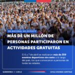 Más de 1 millón de personas celebraron el Día Nacional del Deporte en nuestro país