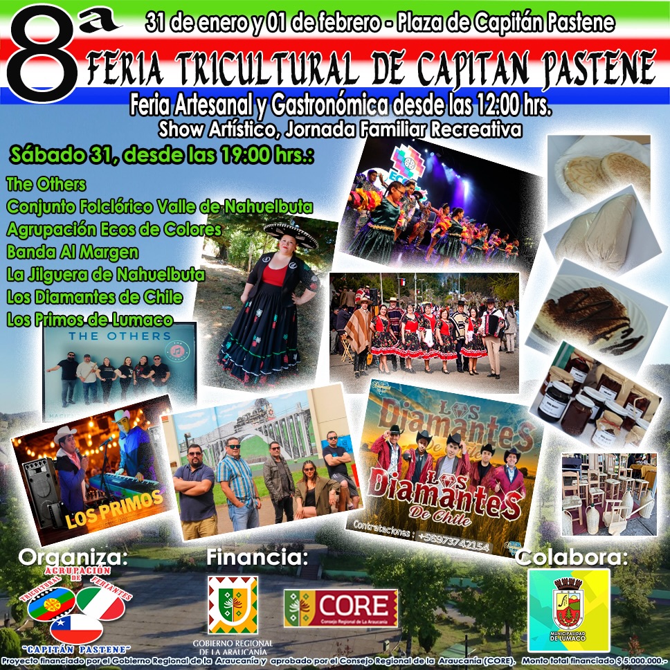 Este fin de semana – 8ª Feria Tricultural de Capitán Pastene.