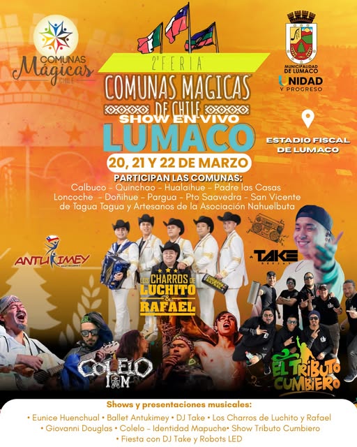LUMACO SERÁ SEDE DE LA 2ª FERIA “COMUNAS MÁGICAS DE CHILE” ESTE FIN DE SEMANA