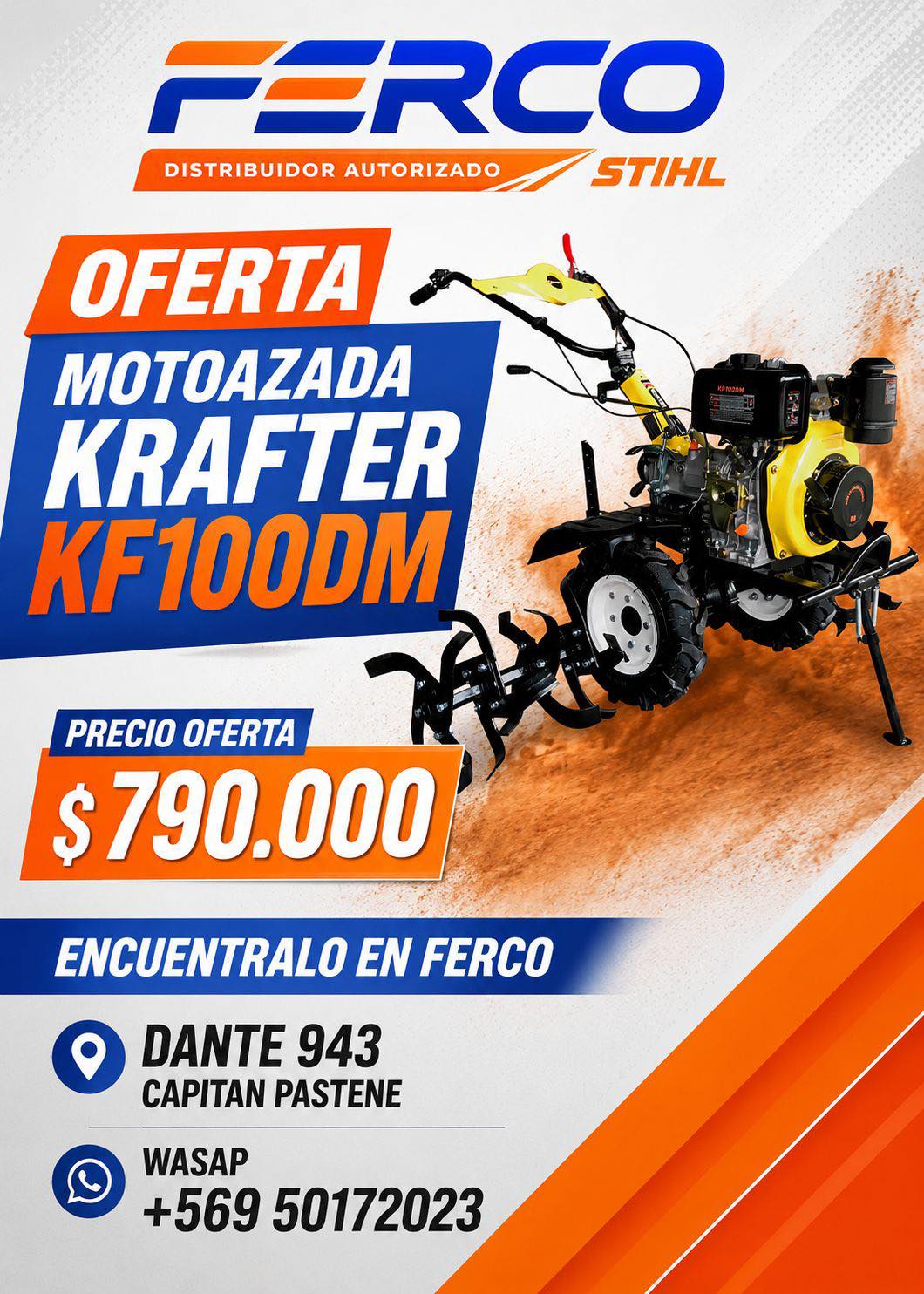 Motoazada Krafter KF100DM