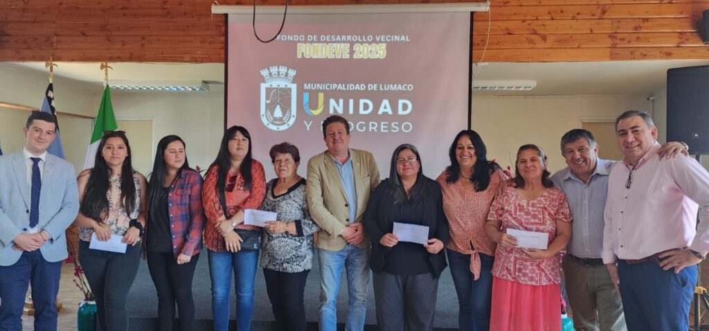 Agrupaciones vecinales de Lumaco recibieron el Fondeve 2025