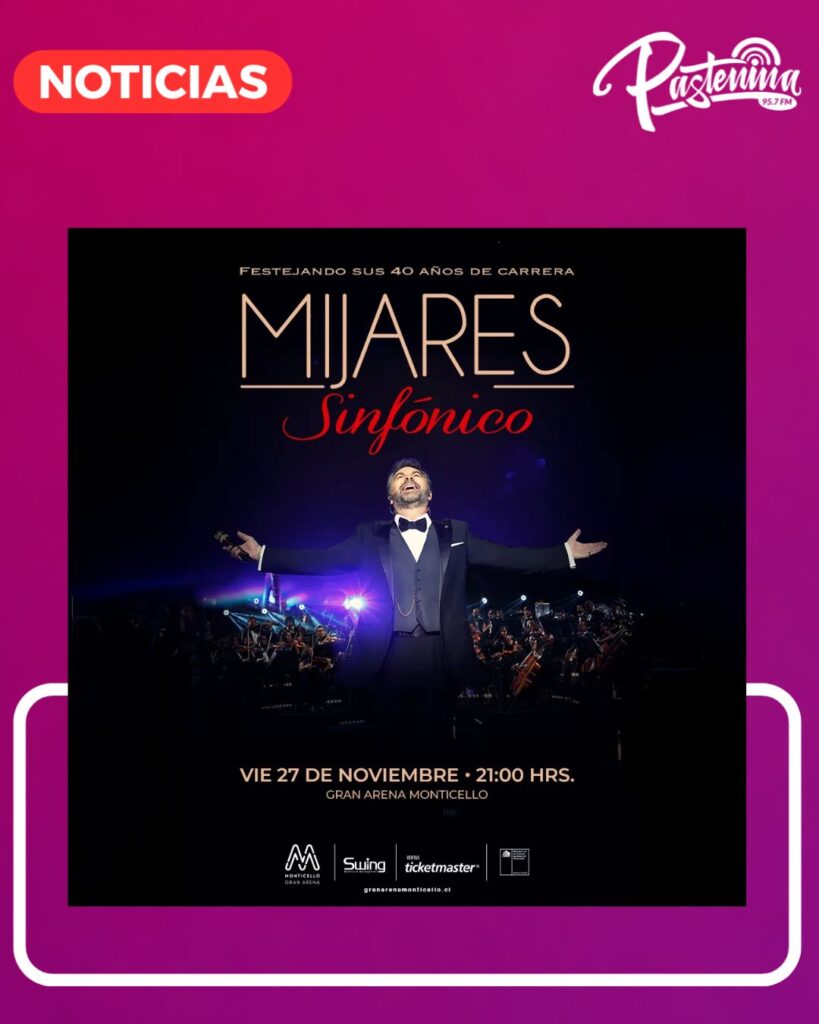 Mijares regresa a Chile con un concierto sinfónico para celebrar sus 40 años de carrera.